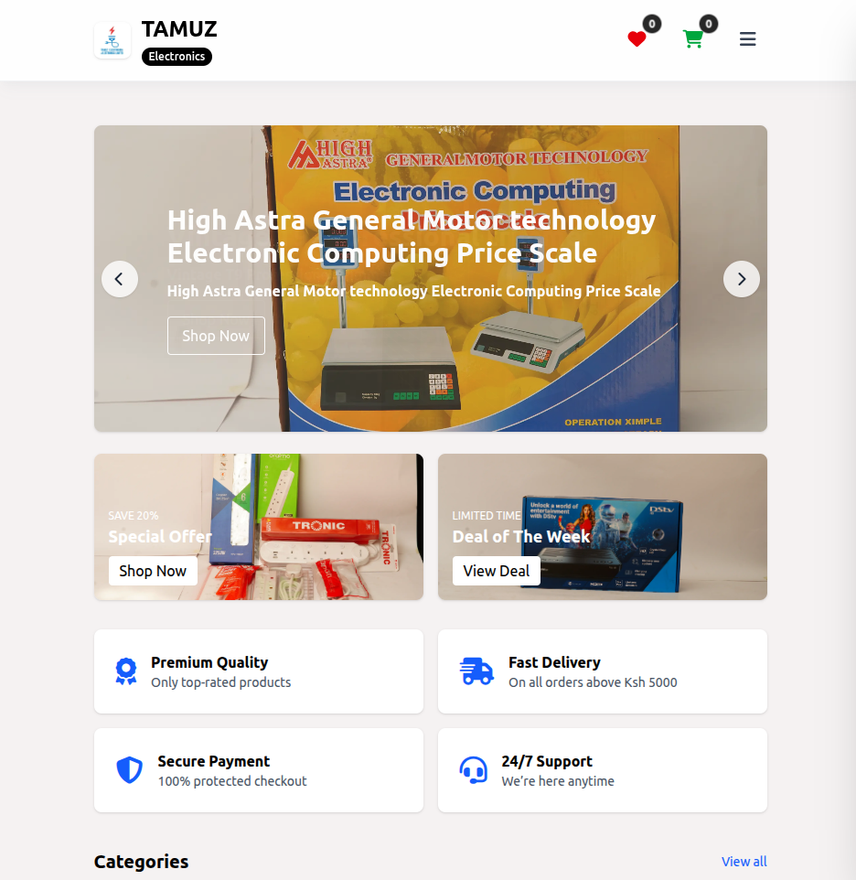 Tamuz Electricals Ecommerce